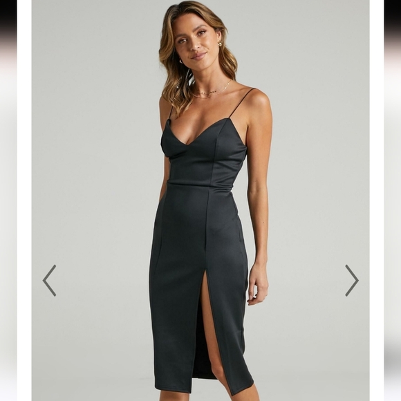 SHOWPO Big Ideas Midi Dress In Black. Size 4 NWT - Picture 2 of 15